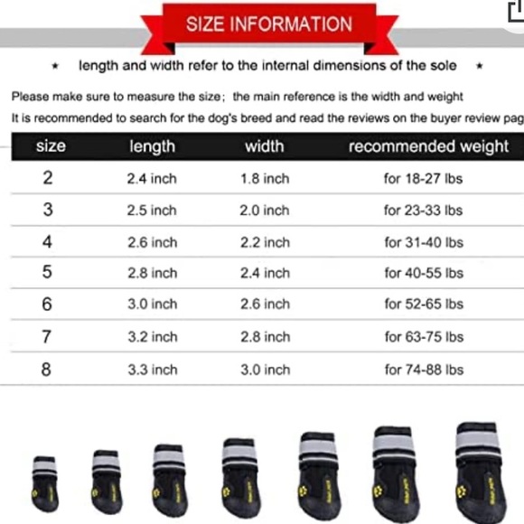 COPY - NWT🍀QUMY Dog Waterproof Shoes withReflective Strips Rugged Anti-Slip Sol… - Picture 11 of 13